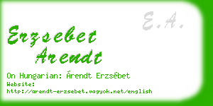 erzsebet arendt business card